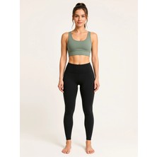Armağanika Kadın Düz Kalın Askılı Destekli Crop Sporcu Büstiyeri Esnek Günlük Fitness Üst