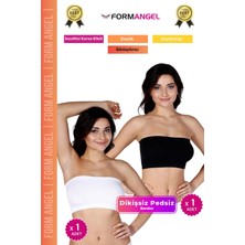 Form Angel #bandeo Seamless Toparlayıcı Kadın Basic Örme Dikişsiz Pedsiz Bandeo Büstiyer 2'li Set