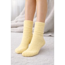 Emre Socks 1 Çift Kadın Peluş Patik Çorap Sarı – Yumuşak, Şık Görünümlü ve Sıcak Tutan