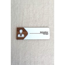 Müdür Kapı Tabelası – Mdf Ofis Oda Isimliği | 19X7 cm Çift Katmanlı