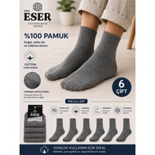 Eser Çorap 6 Çift Unisex Pamuklu Sporcu Çorabı Tek Beden Gri – Günlük ve Spor Kullanım