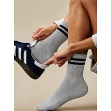 Eser Çorap 6 Çift Unisex Pamuklu Sporcu Çorabı Standart Beden Gri – Günlük ve Spor Kullanım