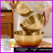 3'lü Gold Paslanmaz Çelik Kap Nemere