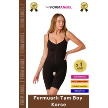 Form Angel Ip Askılı Ağ Kısmı Açık Fermuarlı Tam Boy Kadın Korse(Bir Beden Küçültür)