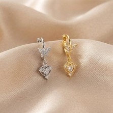 İnky Inky Zirkon Taşlı Halka Tragus Helix Lobe Conch Rook Cerrahi Çelik Piercing