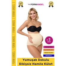 Form Angel #hamilekülot Yumuşak Dokulu Yüksek Bel Esnek Günlük Rahat Dikişsiz Lohusa Hamile Külot - 3 Adet