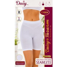 Daisy Tasarım Dikişsiz Uzun Paçalı Şort Korse Toparlayıcı Yüksek Bel Mikro Elyaf Seamless Kadın Korse – Beyaz Rengi