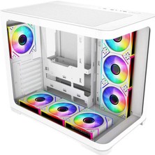 Gamebooster GB-G2852W Sea Vıew Atx 7x Argb Fan Beyaz Akvaryum (Psu Yok) Gamıng Kasa