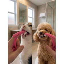 Kolay Tutuş Ergonomik Saplı Zararsız Yumuşak Kedi Köpek Diş Temizleme Fırçası