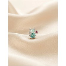 İnky Inky Blue Teddy - Piercing Helix Tragus Lob Kıkırdak Gümüş Renk