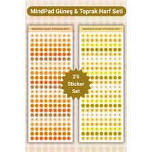 MindPad Studio 2'li Güneş & Toprak Harf Sticker Seti, Sarı Turuncu Alfabe Çıkartması, Scrapbook, Bullet Journal, Defter, Ajanda Süsleme Etiketleri