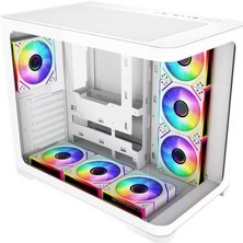 Gamebooster GB-G2852W Sea Vıew Atx 7x Argb Fan 80+ Bronze Beyaz Akvaryum 750W Gamıng Kasa