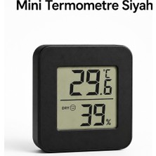 ByKurt Mini Dijital Termometre Higrometre Sıcaklık Nem Ölçer Siyah 4,5x4,5 cm