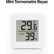 ByKurt Mini Dijital Termometre Higrometre Sıcaklık Nem Ölçer Beyaz 4,5x4,5 cm