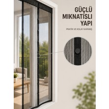 Hatıra Kutusu Otomatik Kapanan Mıknatıslı Sineklik Kapı Filesi Pratik Geçişli Siyah Model - Lisinya
