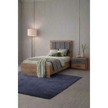 Rudu Mudo Karyola ve Başlık 95X196X99 cm Yatak Odası Bebek Odası Genç Odası Antrasit-Çam
