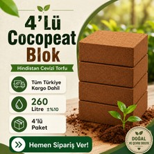 Hastürk Gübre 4’lü Sıkıştırılmış Cocopeat (Kokopit) Blok - 20 kg (260 Litre)