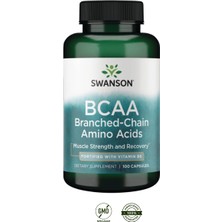 Swanson Bcaa Branched-Chain Amino Acids + Vitamin B6 – 100 Kapsül