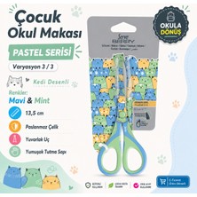 Serve Berry Çocuk Okul Makası 13,5 cm Paslanmaz Çelik Yuvarlak Uç Yumuşak Sap Neon & Pastel 8 Varyasyon