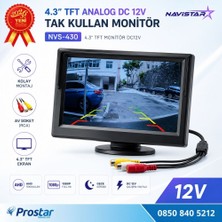 Navistar 4.3 Inç Tft Analog Araç Monitörü Tak Kullan Rca, Dc 12V Geri Görüş Ekranı