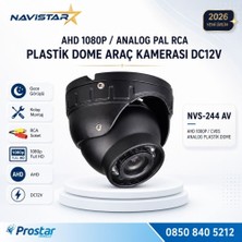 Navistar Ahd 1080P/ANALOG Cvbs Pal Rca Sarı Soketli Gece Görüşlü Araç Içi Dome Kamera