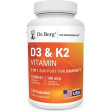 Dr. Berg D3 & K2 Vitamin 10000 Iu 100 Mcg 120 Kapsül