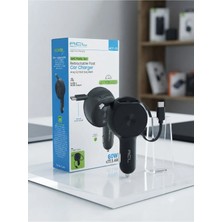 Acl Aura Akse 60W 3.4A A+C Ports 3in1 Retractable Fast Car Charger - Araç Içi Hızlı Şarj Aleti