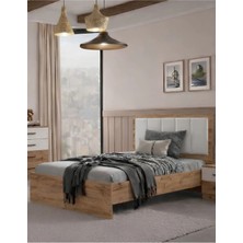 Rudu Liva Karyola ve Başlık 95X196X99 cm Yatak Odası Bebek Odası Genç Odası Beyaz-Çam