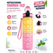 Belkıs Kırtasiye 900 ml Motivasyon Matarası – Sızdırmaz, Kilitli, Silikon Uçlu, Taşıma Askılı, Geniş Ağızlı Su Matarası
