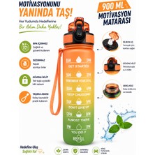 Belkıs Kırtasiye 900 ml Motivasyon Matarası – Sızdırmaz, Kilitli, Silikon Uçlu, Taşıma Askılı, Geniş Ağızlı Su Matarası