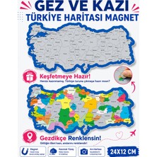 Tutunabilir Kağıt Türkiye Haritası Magnet 24x12 cm Renkli Tasarım ile Eğlenceli Anılar