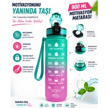 Belkıs Kırtasiye 900 ml Motivasyon Matarası – Sızdırmaz, Kilitli, Silikon Uçlu, Taşıma Askılı, Geniş Ağızlı Su Matarası