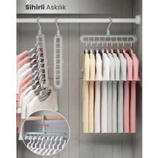 ASKICI Çok Fonksiyonlu Dolap Içi Düzenleyici 4 Adet Organizer Sihirli Askı Tişört Gömlek Elbise Askısı