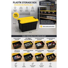 Akyüz Plastik 🧰 10 Litre Plastik Storage Box – Takım Çantası ve Düzenleyici Kutu 32X22X19 cm