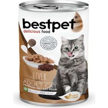 Bestpet Yetişkin Kediler Için Taze Ciğerli Parça Etli ve Soslu Yaş Mama 400GR