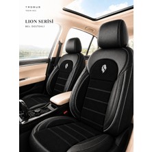 Trobus Peugeot 206 2010-2012 Uyumlu Lion Serisi Tay Tüyü Siyah Beyaz Oto Koltuk Kılıfı