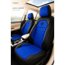 Trobus Peugeot 307 2001-2008 Uyumlu Lion Serisi Tay Tüyü Mavi Siyah Oto Koltuk Kılıfı
