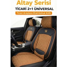 Trobus Renault Megane 3 2009-2015 2+1 Arka Sırt Oturak Uyumlu Altay Serisi Kumaş Taba Siyah Oto Koltuk Kılıfı