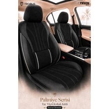 Trobus Premium Volkswagen Polo Sportline / Comfortline (1995-2002) Uyumlu Palmiye Serisi Tay Tüyü Siyah Beyaz Oto Koltuk Kılıfı