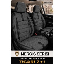 Trobus Ford Kuga 2020 ve Sonrası Uyumlu Nergis Serisi Tay Tüyü Füme Siyah Oto Koltuk Kılıfı