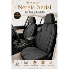 Trobus Geely Emgrand 2010-2012 Uyumlu Nergis Serisi Tay Tüyü Füme Siyah Oto Koltuk Kılıfı
