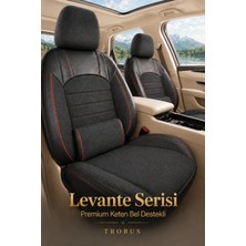 Trobus Dacia Dokker 2007-2021 Uyumlu Levante Serisi Keten Füme Kırmızı Oto Koltuk Kılıfı