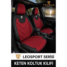 Trobus Bmw X5 2015-2019 Uyumlu Leosport Serisi Keten Kırmızı Siyah Oto Koltuk Kılıfı