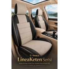 Trobus Fiat Tipo 1990-2000 Uyumlu Lineaketen Serisi Keten Bej Siyah Bej Oto Koltuk Kılıfı