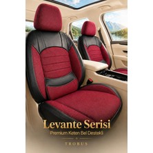 Trobus Mitsubishi L200 2011-2015 Uyumlu Levante Serisi Keten Bordo Siyah Oto Koltuk Kılıfı
