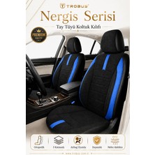 Trobus Renault Latitude 2012 ve Sonrası Uyumlu Nergis Serisi Tay Tüyü Mavi Oto Koltuk Kılıfı