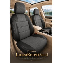 Trobus Vw Passat B6 2005-2011 Uyumlu Lineaketen Serisi Keten Füme Siyah Oto Koltuk Kılıfı