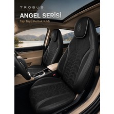 Trobus Land Rover Range Rover 2015 ve Sonrası Uyumlu Angel Serisi Tay Tüyü Siyah Oto Koltuk Kılıfı