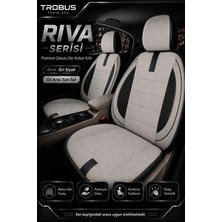 Trobus Renault Clio 5 2019+ Uyumlu Riva Serisi Tay Tüyü Bej Siyah Oto Koltuk Kılıfı