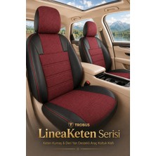 Trobus Citroen C4 Cactus 2016-2019 Uyumlu Lineaketen Serisi Keten Bordo Kırmızı Oto Koltuk Kılıfı